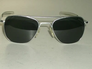 AF-52[]20mm RANDOLPH ENGINEERING MATTE SILVER ORIGINAL PILOT AVIATOR SUNGLASSES  - Picture 1 of 5