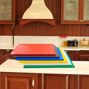 Paquete de 6 tablas de cortar comerciales Clivia de plástico de 18x12x1/2" de espesor juego de picadora de alimentos - Imagen 1 de 12
