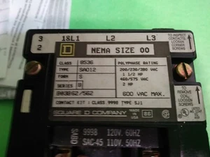KIT CONTATTI QUADRATI D NEMA TAGLIA 00 8536 SA012 - Foto 1 di 4