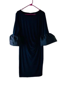 Lauren Ralph Lauren Womens 14 Flared Bell Sleeve Faux Wrap Sheath Dress - Picture 1 of 7