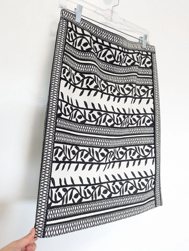 Falda Tory Burch Mujer 4 Negra Bordada Lápiz Boho Madura Oficina Carrera Foto 1 de 4