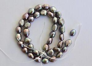 BR401 Zuchtperlen Strang Süßwasser Perlen Schmuck Ketten Halskette 8-9mm barock 