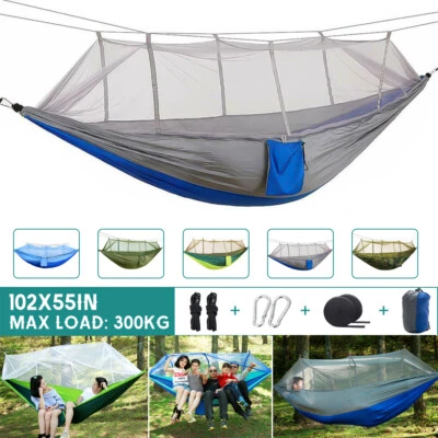 Tienda hamaca de camping para doble persona 660 lb con mosquitera cama colgante portátil Foto 1 de 4