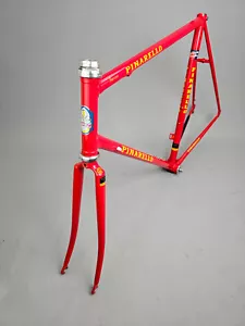 Rahmen Set Pinarello Treviso Rot Gelb 90s frame Campagnolo vintage steel 130 mm - Bild 1 von 19