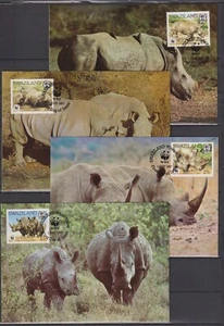 F2012 Swaziland 1987 - Maxicards - Dieren/Animals/Tiere ,Rhino - WWF - Picture 1 of 1