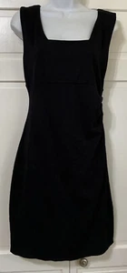 Express Womens Bodycon Dress Sz 8 Black Gathered Side Fitted Stretch Knit Jersey - Picture 1 of 7