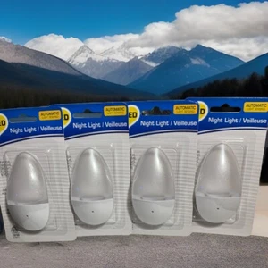 LED Safety Night Lights, 4 Pack  W/Automatic Sensor - USA Standard Plug. New - Picture 1 of 5