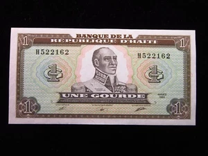 Haiti 1 Gourde 1989 Unc Bank of the Republic d'Haïti World Banknote Money h2162 - Picture 1 of 2