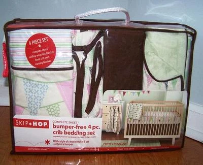 SKIP HOP 4 PIEZAS BONITO BANDERÍN CUNA JUEGO DE CAMA MANTA SÁBANA FALDA Foto 1 de 4