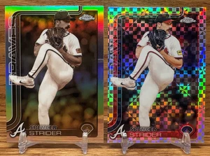 SPENCER STRIDER X-Fractor + Sepia Refractor LOT | 2025 Topps Chrome BRAVES #46 - Picture 1 of 2