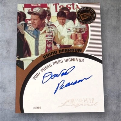 David Pearson PACK PULLED NASCAR HOFer signed card 2007 PRESS PASS SIGNINGS - Image 1 of 2