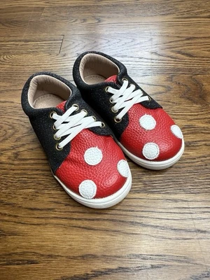 Kids Glitter Red and Black Polka Dot Slip On Sneakers Size 18-24 Months - Image 1 of 4
