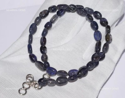Collar Ovalado Natural Iolita 925 Plata Hermana Navidad Cumpleaños Cuentas Joyería Foto 1 de 4