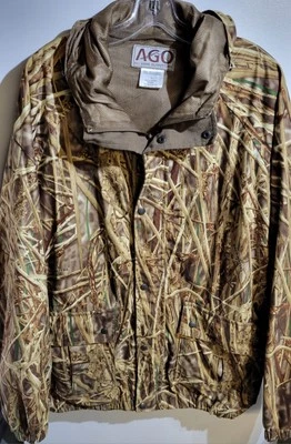Chaqueta de Caza AGO All Game Outfitters Para Hombre Talla XL Camuflada Con Capucha Remansos Carga Foto 1 de 2