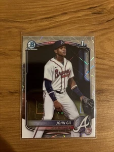 2025 Bowman Chrome John Gil 1st VELOCITY REFRACTOR #BCP-172 BRAVES - Picture 1 of 2