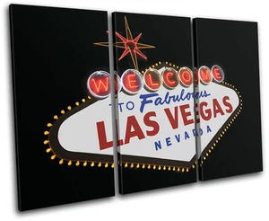 Las Vegas Sign Architecture TREBLE CANVAS WALL ART Picture Print VA - Picture 1 of 1