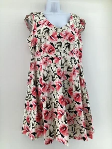 Vestido de mujer Joe Browns negro multicolor estampado floral manga corta talla 20 - Imagen 1 de 10