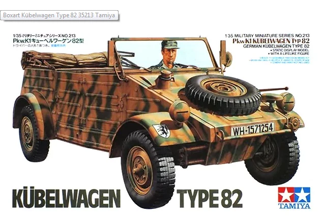 Tamiya 35213 WWII German Kubelwagen Type 82 Pkw.K1 1/35 Scala Plastica Kit - Immagine 1 di 4
