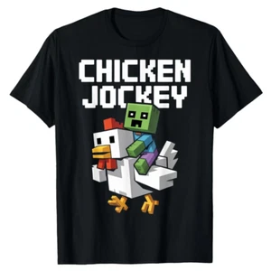 Chicken Jockey Pixel Funny Lover Game Present Friends Unisex T-Shirt - Picture 1 of 2