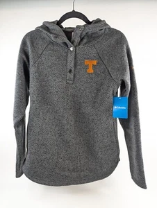 Columbia Women’s Size M Grey Fleece Hooded Sweater Hoodie, Texas Longhorns - NEW - Picture 1 of 8