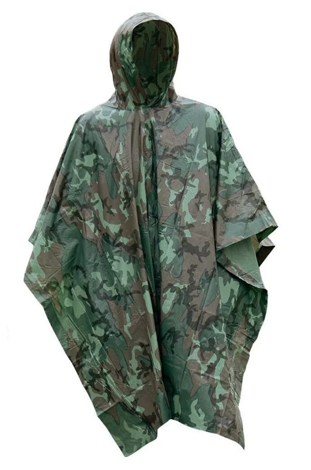 Poncho de lluvia de vinilo camuflado para clima húmedo estilo militar lona refugio tienda de vivero NUEVO Foto 1 de 1