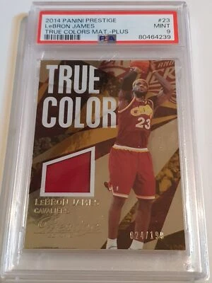 2014 Panini Prestige LeBron James #PATCH /199 Game Worn Jersey - PSA 9 (POP 2) - Image 1 of 4