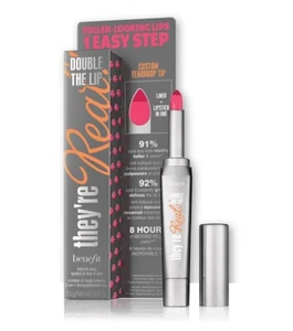 BENEFIT They're Real Double The Lip Rossetto & Liner Coral Confessions Nuovo con scatola - Foto 1 di 1