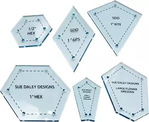 300Pc ASSROTED Acrylic TEMPLATES Quilting Patchwork Piecing Craft for Sewing - Picture 1 of 9