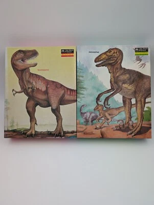Two NEW 1988 Golden Dinosaurs Puzzles Lot Tyrannosaurus & Deinonychus 200 Piece - Image 1 of 4