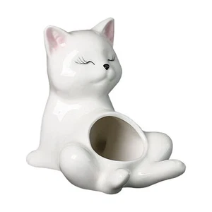 Cute Cat Small Succulent Pot Ceramic Cat Shaped Flower Pot Planter Decor - Picture 1 of 12