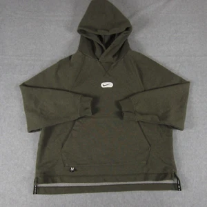Nike Dri Fit Big Kids Fleece Pullover Youth M Green Training Hoodie Swoosh - Picture 1 of 17