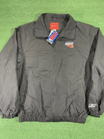 Vintage Charlotte Bobcats Windbreaker Jacket Adult Size Medium Black Reebok NBA Cover