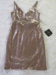 Lulu's Womens Dress Size S Champagne Showers Bronze Sequin Sleeveless Cocktail - Picture 1 of 6
