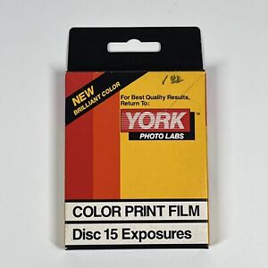VINTAGE York Color Print Disc Film 1 Disc 15 Exposures Exp 1991 Sealed RARE!