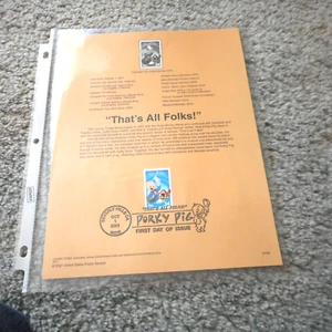 1st Day Of Issue 2001 Souvenir Stamp Sheets That's All Folks & 9 Mile Prairie - Picture 1 of 2