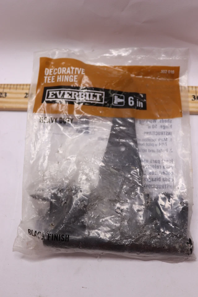 Everbilt Heavy-Duty Decorative Tee Hinge Steel Black 6" x 4-1/4" 102-016 - Image 1 of 1