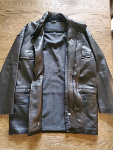 Giacca da uomo CHRISTIAN DIOR MONSIEUR vintage anni '80 in pelle nera taglia 48