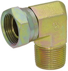 1" NPT Male x 3/4" NPT Female Swivel 90 Degree 1501-16-12 Adapter 9-1501-16-12 - Picture 1 of 2