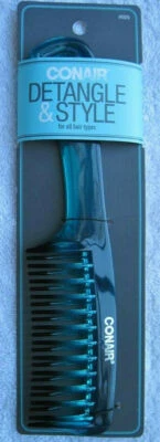 Peine desenredante súper desenredante de dientes de plástico sólido curvado ancho espaciado Foto 1 de 4