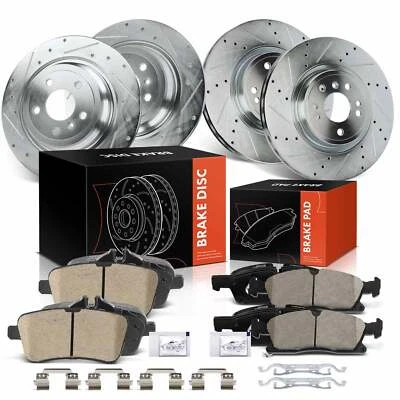 12x Front & Rear Drilled Brake Rotors & Brake Pads for Mercedes-Benz ML350 ML400 - Image 1 of 4