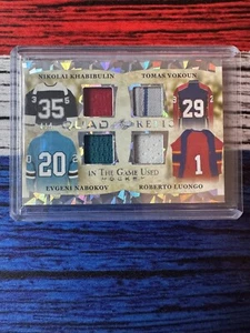 Khabibulin Vokoun Nabokov Luongo 2023 Leaf In The Game Used  Quad Relic # 4/4 - Picture 1 of 3