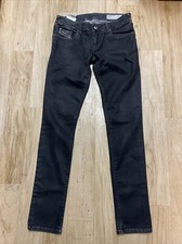 Diesel Women's Grupee Super Slim Skinny Low Waist Jeans $256 Black W28/L30