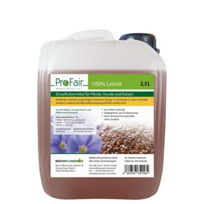 2,5L ProFair® Leinöl für Pferde, kaltgepresst, Erstpressung, 100% rein (1x 2,5L) - Bild 1 von 3