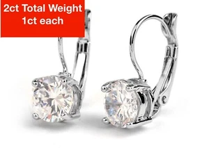 Hoop Earrings Made With SWAROVSKI 🦢 CRYSTAL 18K White Gold Rhodium-Plat - Picture 1 of 1