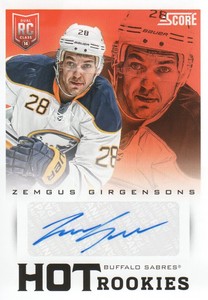 2013-14 Score Hockey Hot Rookies Signatures #699 Zemgus Girgensons Auto