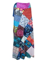 Boho Gypsy Hippy Multicolored Cotton Patchwork Printed Long Wrap Around Skirts