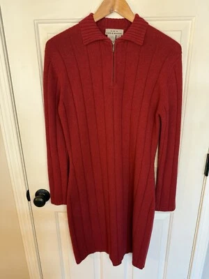Vestido Suéter Acanalado De Colección AKA Eddie Bauer Para Mujer M Rojo Mezcla Lana de Cordero Vacaciones Foto 1 de 4