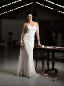 Bridal Store Closure Stock Sz 12 Halo Bridal Style 7982 Lace Wedding Dress Ivory - Picture 1 of 4