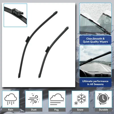 Front Windshield Wiper Blades For VOLKSWAGEN CC 2013-17 JETTA 11-18 PASSAT 12-21 - Image 1 of 4