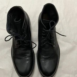NWOT AQUATALIA BLACK PEBBLE LEATHER LACE UP BOOTS SIZE 11 1/2 - Picture 1 of 5